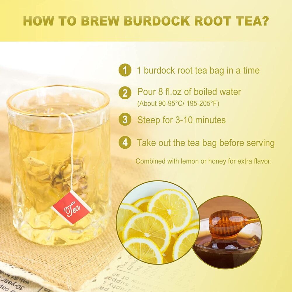 2023 FullChea Burdock Root Tea Bags 40 Teabags 2.5g/bag Premium Herbal Tea