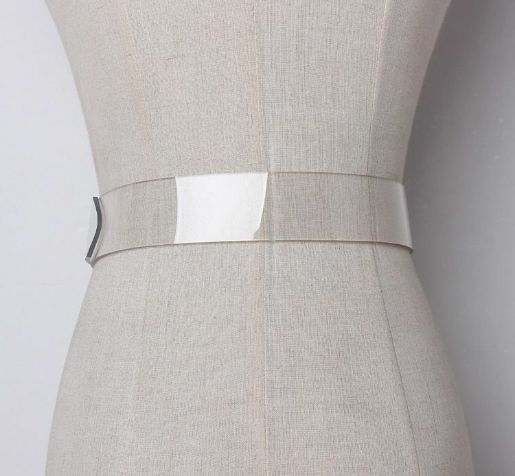 Transparent Belt Women Girls PVC Solid Clear Wide Waist Waistband Fashion Belt