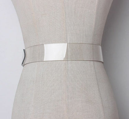Transparent Belt Women Girls PVC Solid Clear Wide Waist Waistband Fashion Belt