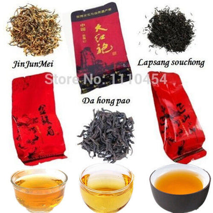 12 Bags Different Flavors Black Tea Jinjunmei & Lapsang Souchong & Dahongpao Tea