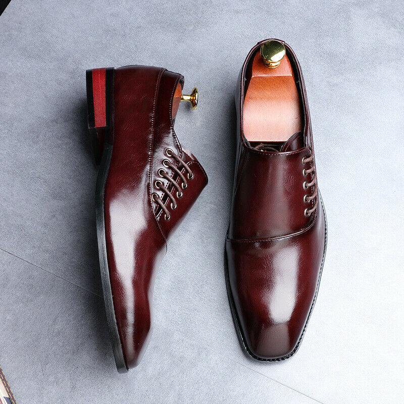 Mens Oxfords Casual Shoes Work Dress Business Square Toe Slip On Loafers Formal