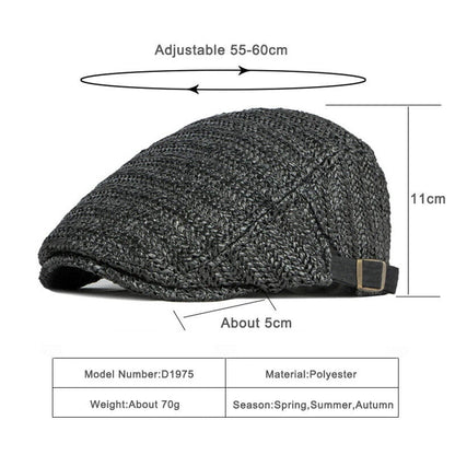 Men Beret Hat Summer Full Mesh Herringbone Women Breathable Peaked Ivy Visor Cap