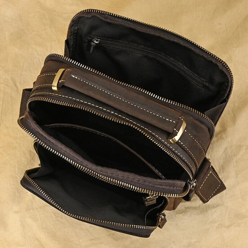 Men's Shoulder Bag Double Pocket Flap Messenger Bag Man Handbag