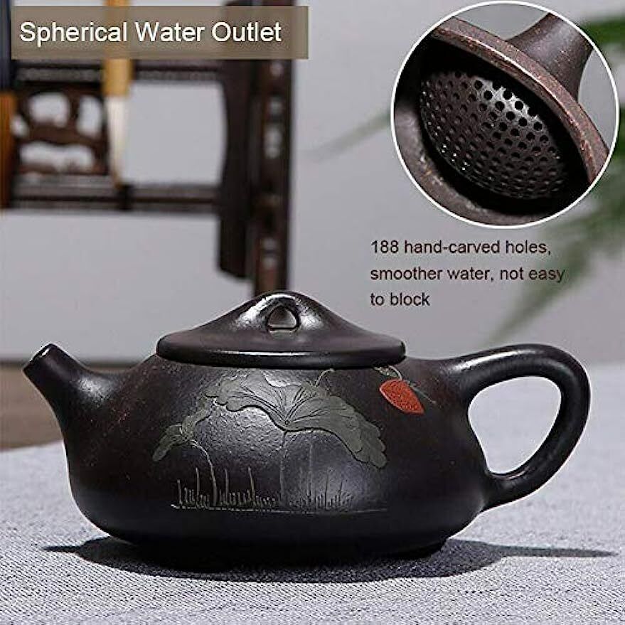 zisha Teapot 8oz Genuine Purple clay Chinese Yixing Black Jingang Shipiao Pot紫砂壶