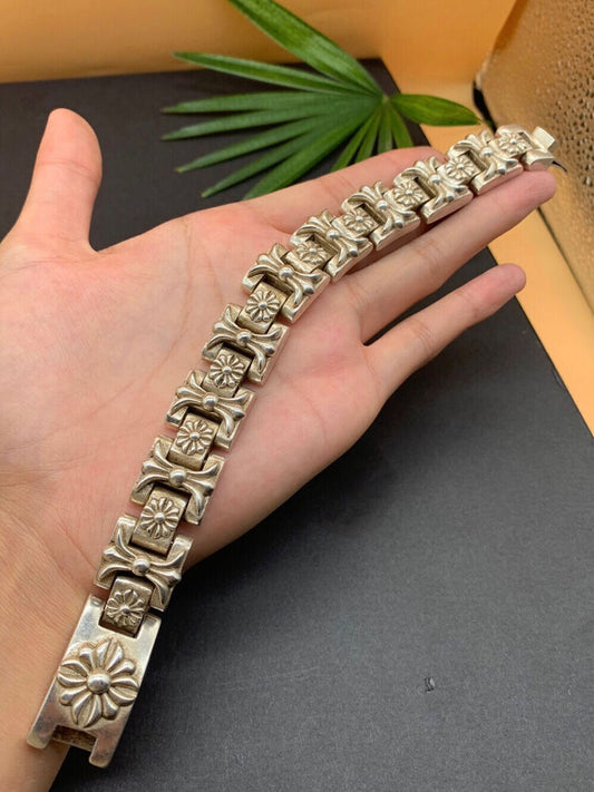 Asian chinese old miao silver hand cast statue bracelet jewel cool gift