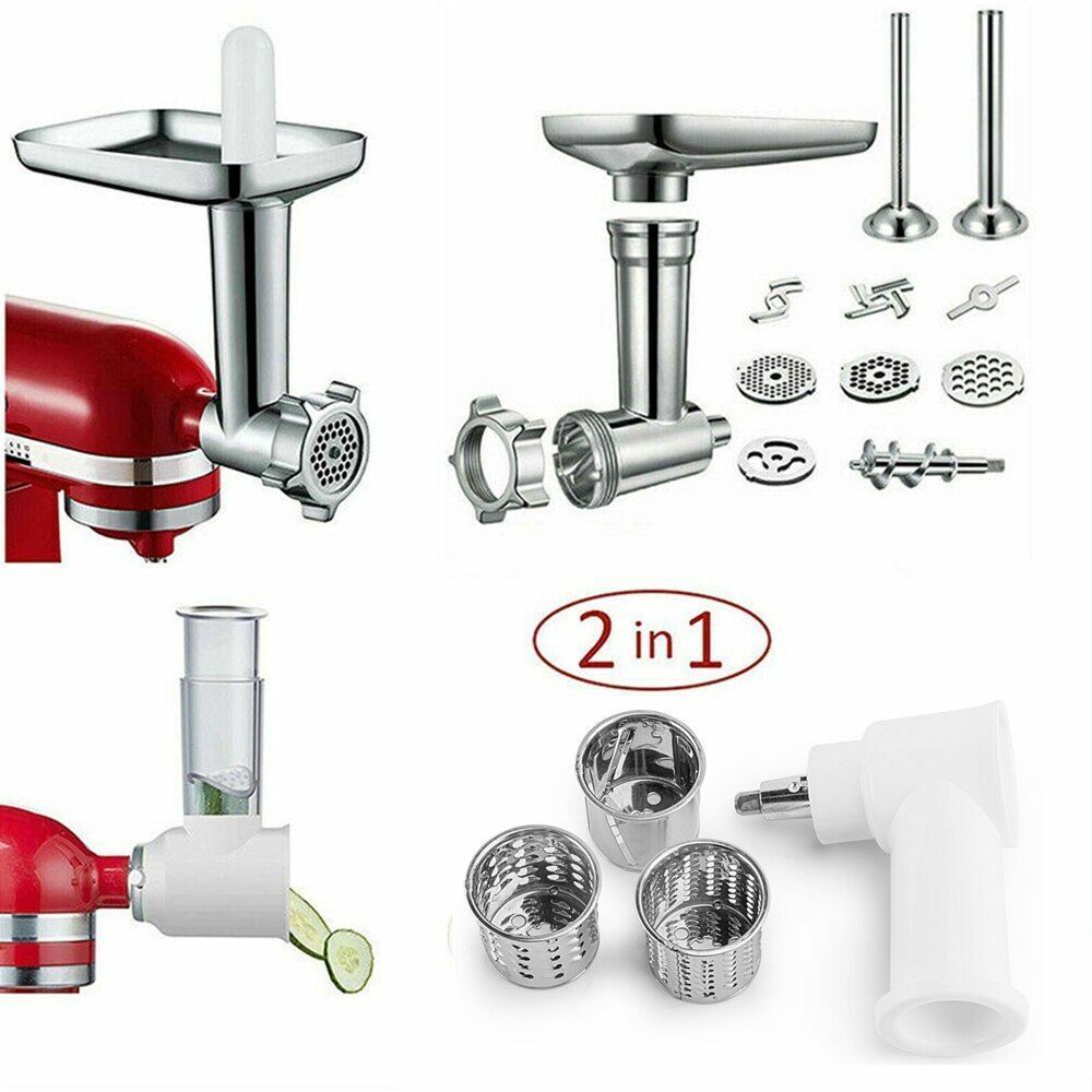 Food Grinder Attachment Slicer Shredder Meat Stuffer Kitchen Stand Mixer Alloy