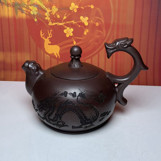 Vintage China Yixing Purple Clay Teapot Zisha Ceramic Dragon Teaware Collections
