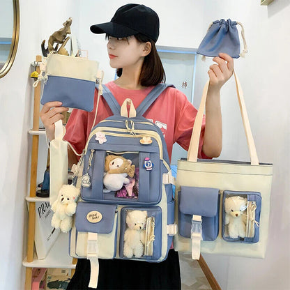 Set Girls Student School Bag Girls Schoolbag Book Bags Women Travel Backpack