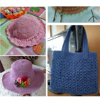 280M Organic Raffia Straw Rope Paper Yarn Crochet Knitting DIY Summer Hat Bag