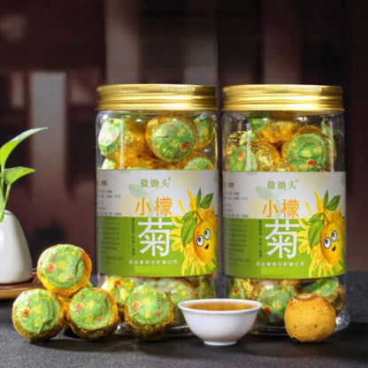 lemon Chrysanthemum Tea Dianhong Herbal Black Tea 200g小柠檬菊花茶 金丝皇菊柠檬 红茶古树滇红花草茶徽锄头