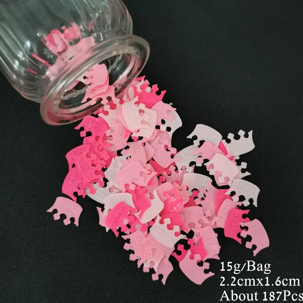 Confetti 15g PVC Pink Crown Imperial Royal Color Girl Birthday Table Decoration