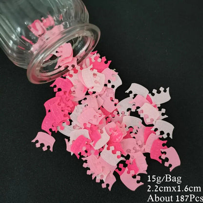 Confetti 15g PVC Pink Crown Imperial Royal Color Girl Birthday Table Decoration