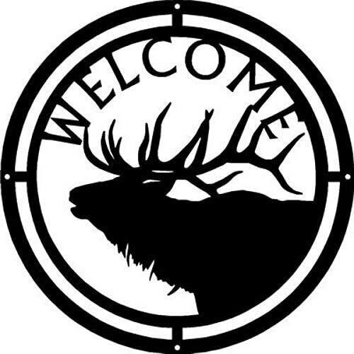 New Deer Buck Head /Deer Family /Bear and Cub /Elk Head Welcome Sign-12.5" Round