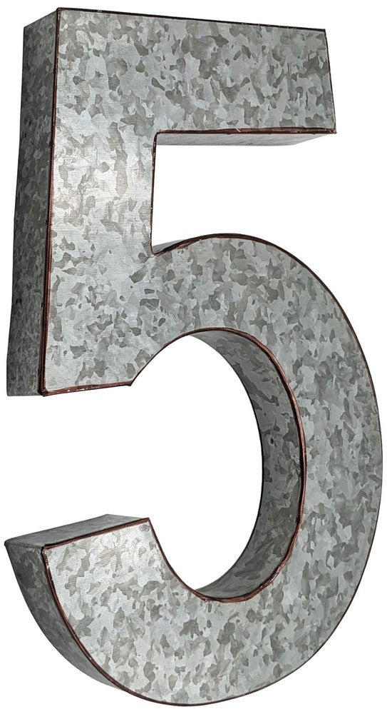Huge 20" Metal Letter Hanging Wall Décor, Galvanized Metal with Rusted Edges