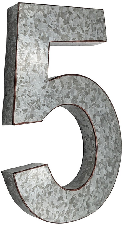 Huge 20" Metal Letter Hanging Wall Décor, Galvanized Metal with Rusted Edges