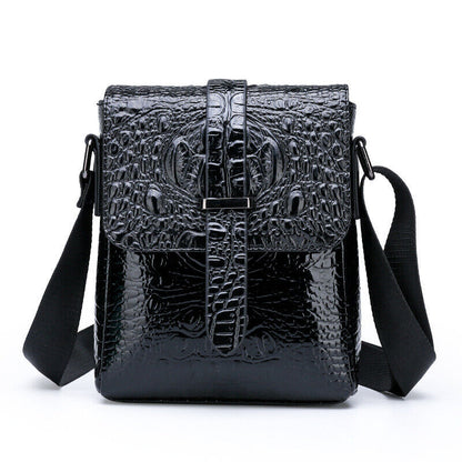 Top PU Leather Men's Bag, New Crocodile Print Business Shoulder/Messenger bags