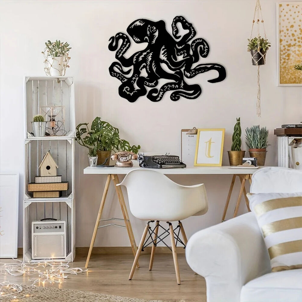 The Octopus Beach Coastal Steel Metal Wall Art,Metal Wall Art Decoration