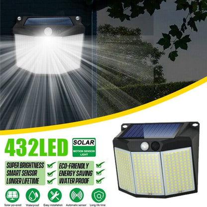 990000LM Lampara Solar Luces De Calle LED Con Sensor 432 LED Para Patio Jardin