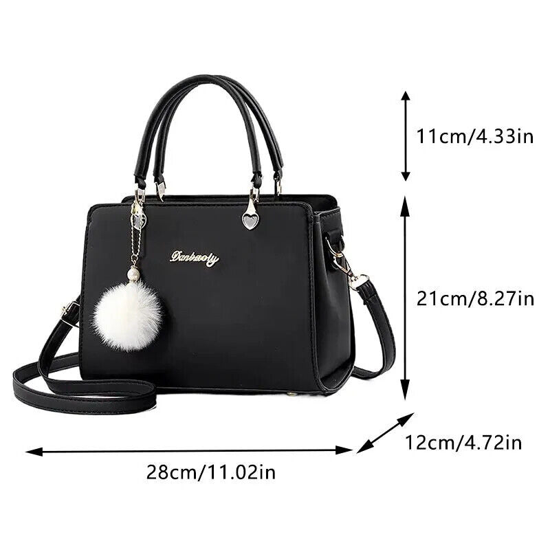 Women Plush Handbag Bag Stylish Purse Tote Bag PU Top Handle Shoulder Bags