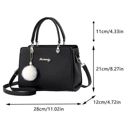 Women Plush Handbag Bag Stylish Purse Tote Bag PU Top Handle Shoulder Bags