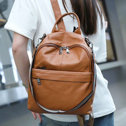 Soft Real Leather Black Backpack, New Desinger Women's Travel Backpack Bags