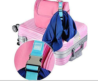 2PCS Add a Bag Luggage Strap Jacket Gripper,Heavy Duty 11 inches, Black/Blue