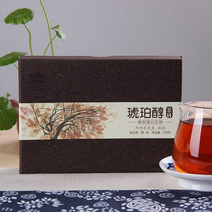 Amber * 2014 Haiwan Brown High Mountain Ancient Tree Puer Tea Ripe Brick 250g