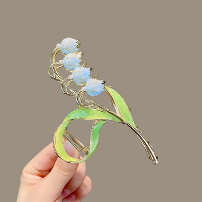 Women Hair Accessories Metal Lily Of The Valley Fashion Claws Hairclips Headwear