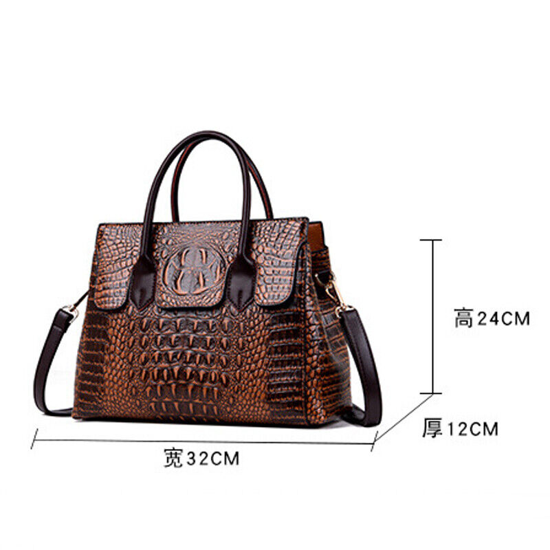 New Women's Leather Crocodile Handbag Sling Satchel Tote Shoulder Bag Party Bag