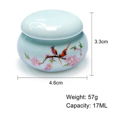 Nail Art Tools Porcelain Dappen Dish With Lid Acrylic Liquid Powder Ceramic Cups