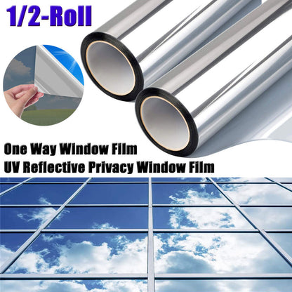 One Way Mirror Window Film Static Cling PVC Heat UV Reflective Privacy Tint Home