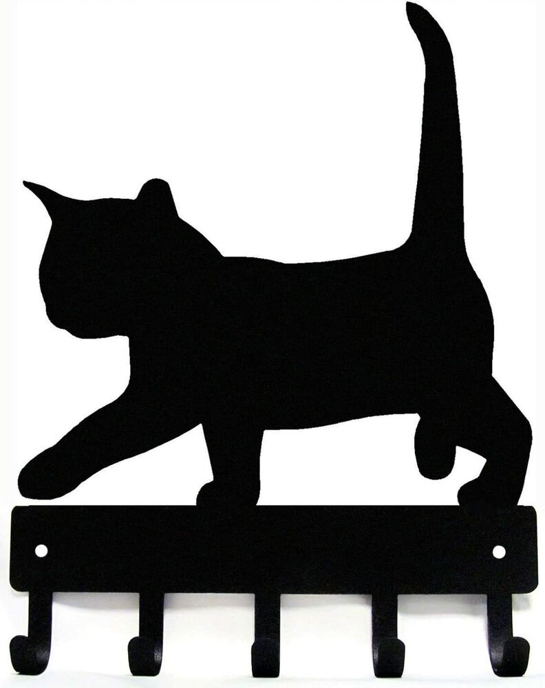 Cat #2 Kitten Key Rack & Hanger - 6 inch Wide Metal Wall Art