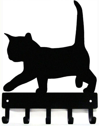 Cat #2 Kitten Key Rack & Hanger - 6 inch Wide Metal Wall Art
