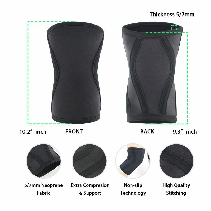 1 Pair Squat Knee Sleeves Pad Support 7mm Neoprene Comfortable Protective Gears