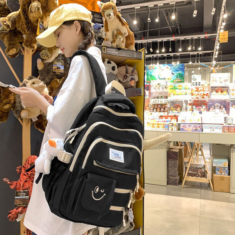 Women Men Nylon Backpack Shoulder Bag Laptop Large Travel School Bags Student