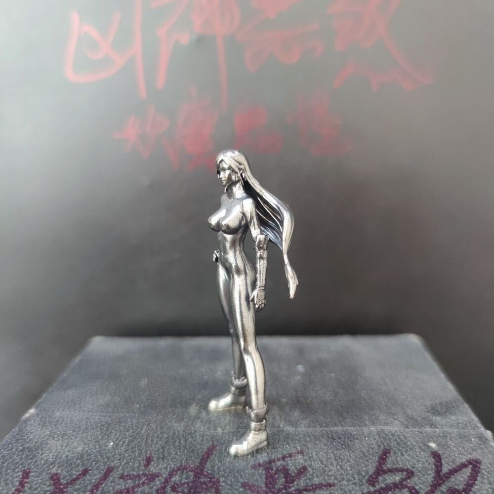 Black Solid Bronze Made of Old Ultra Short Dress Nude Seductive Body Art Statue