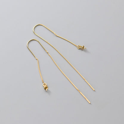 925 Sterling Silver Threader Ear Thread Earrings with Peg Cap DIY Findings