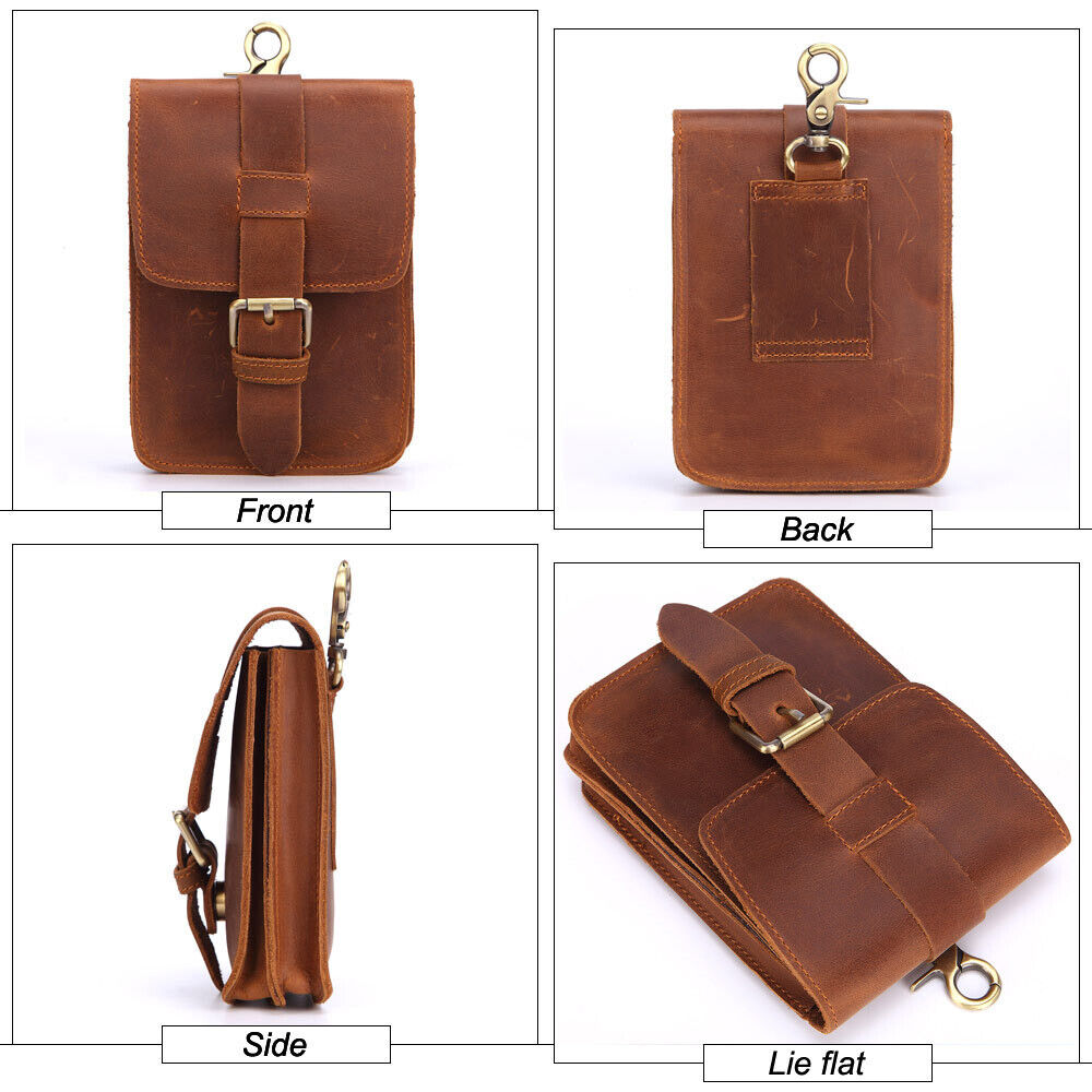 Men's Belt Waist Bag Mobile Phone Bag Shoulder Waist Bag Leather