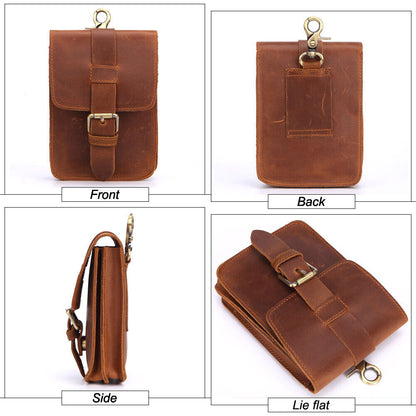 Men's Belt Waist Bag Mobile Phone Bag Shoulder Waist Bag Leather