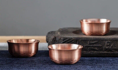 Bowls Engraved Pure Copper Mini Vodka Liqueur Creative Wedding Wine Tea Cup 45ml