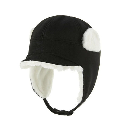 Women Winter Hats Faux Leather Wind-Proof Thick Warm Fleece Lining Baseball Caps