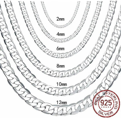 New Sterling Silver Thick Solid 925 Italy Men's Figaro Chain Necklace Bracelet