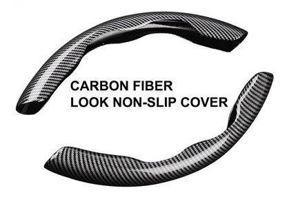 2x Carbon Fiber Universal Car Steering Wheel Booster Cover Non-Slip Accessories