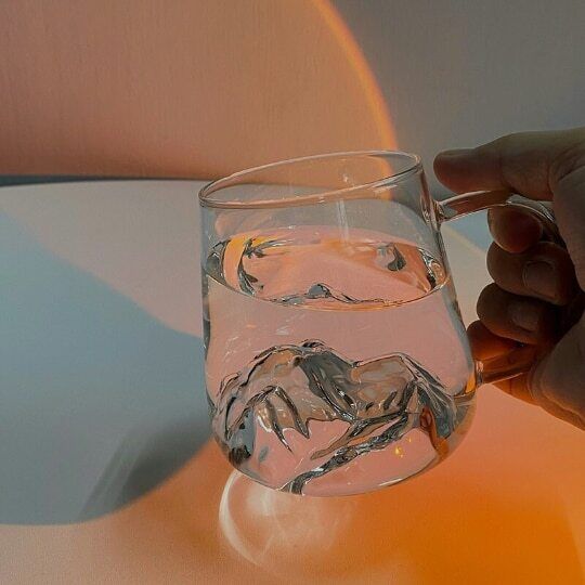 Glass Tea Cup Mountain Coffee Cup