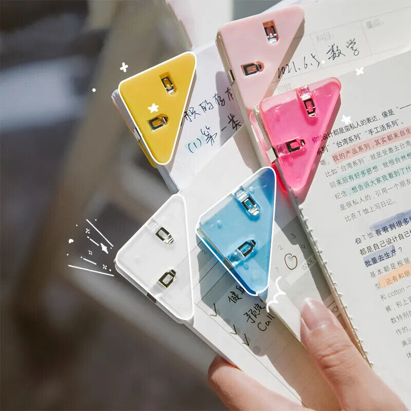 10 PCS Triangle Paper Clips Durable Paper Clamps Protect Book Corner for Student