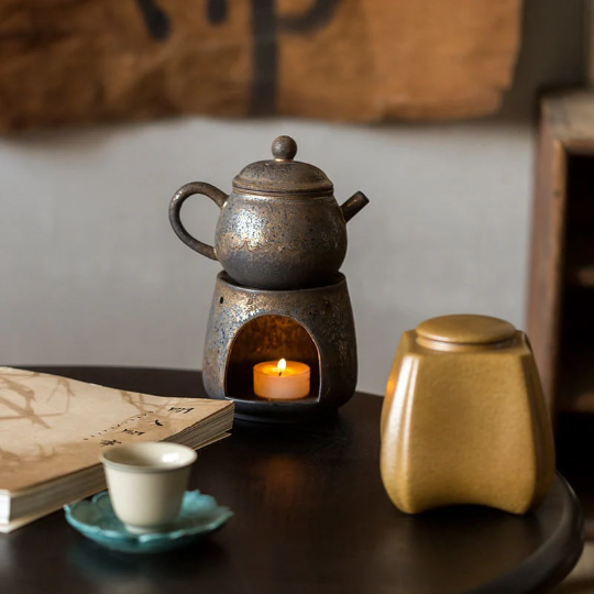 Ceramic Teapot Tea Warmer Stove Tea Ceremony Set