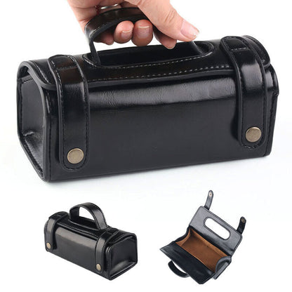 Mens Portable Shaving Toiletry Bag Small Size Leather Toiletry Bag Brown Black