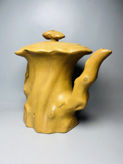 Vintage Chinese Yixing Purple Clay Teapot Zisha Ceremony Carving Collectible Art