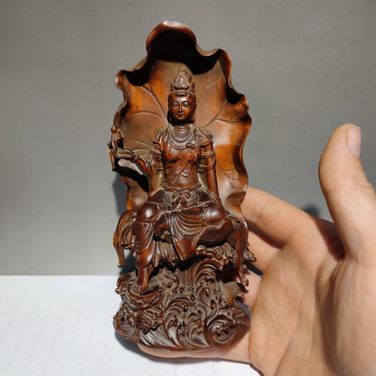 wooden meditation fortune praying kwan yin guanyin quan statues wood sculpture
