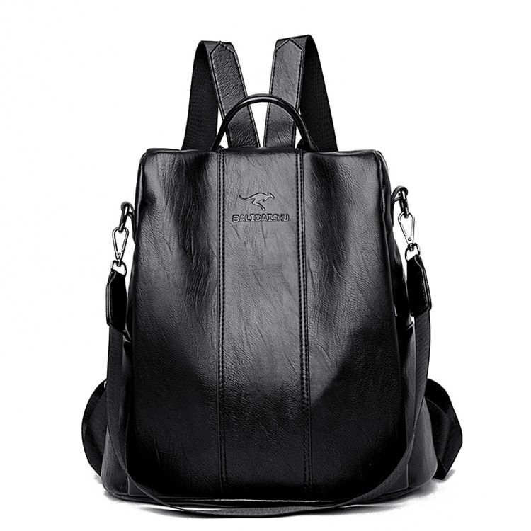 Anti-theft Genuine Leather Backpack Vintage Shoulder Bag Travelling School Purse